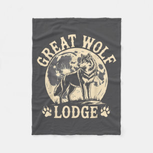 Great Wolf Lodge Howling Wolf Full Moon Nature Sce Fleece Blanket