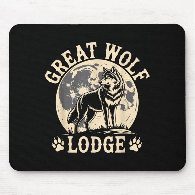 Great Wolf Lodge Howling Wolf Full Moon Nature Sce Mouse Mat (Front)