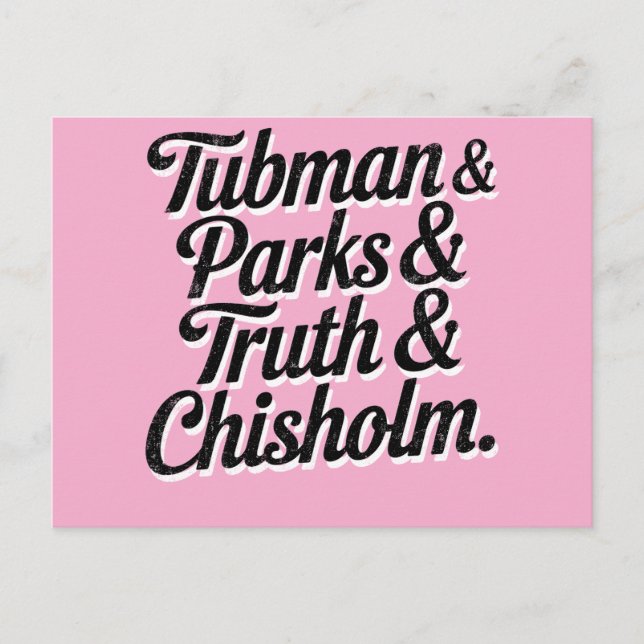 Great Women of Black History--Tubman...Chisolm Holiday Postcard (Front)