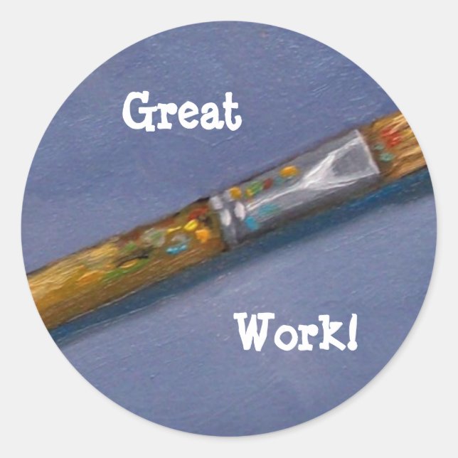 GREAT WORK: STICKER: PAINTBRUSH CLASSIC ROUND STICKER (Front)