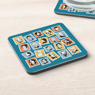 Great writers, poets and playwrights on stamps-1 coaster
