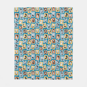 Great writers, poets and playwrights on stamps-1 fleece blanket