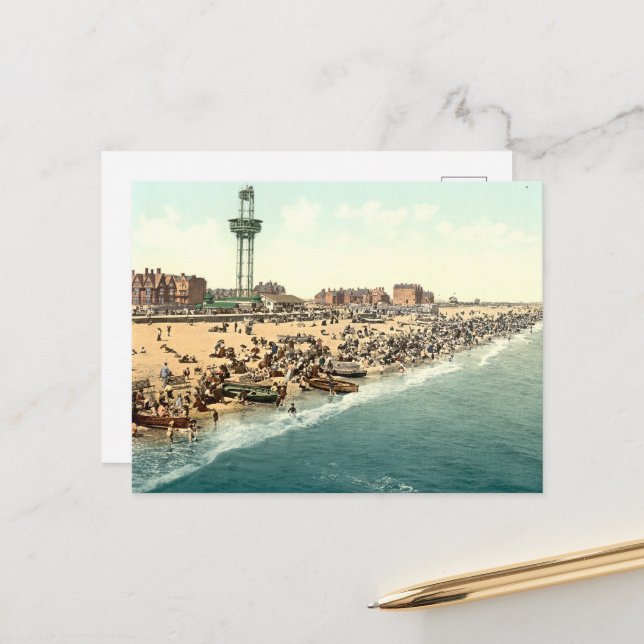 Great Yarmouth Beach and Revolving Tower, Norfolk Postcard (Front/Back In Situ)