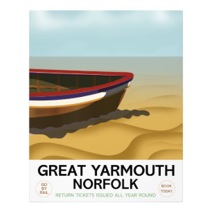 Great Yarmouth Norfolk Vintage travel poster