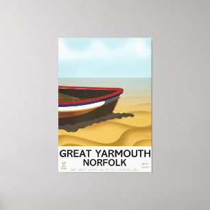 Great Yarmouth Norfolk Vintage travel poster Canvas Print