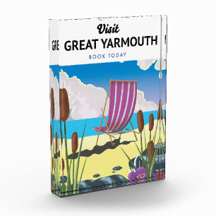Great Yarmouth seaside travel poster. Photo Block