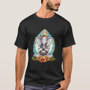 Great yoga animals elephant motif meditation rela T-Shirt