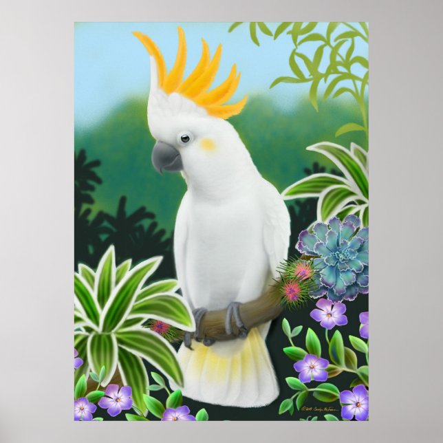 Greater Citron Cockatoo Parrot Print (Front)