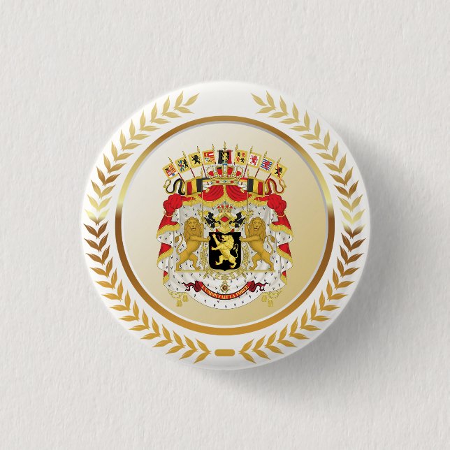 Greater Coat of Arms of Belgium 3 Cm Round Badge (Front)