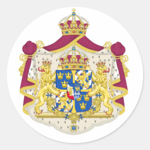Greater coat of arms of Sweden Classic Round Sticker
