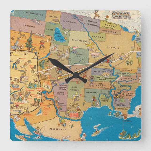 "Greater!" Los Angeles and the United States Square Wall Clock (Front)