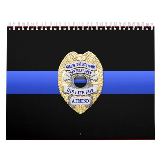 Greater Love Badge Thin Blue Line Calendar (Cover)