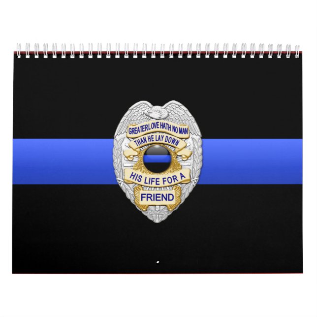 Greater Love Badge Thin Blue Line Calendar (Cover)