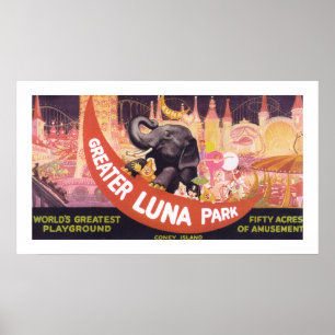 Greater Luna Park (white) Poster