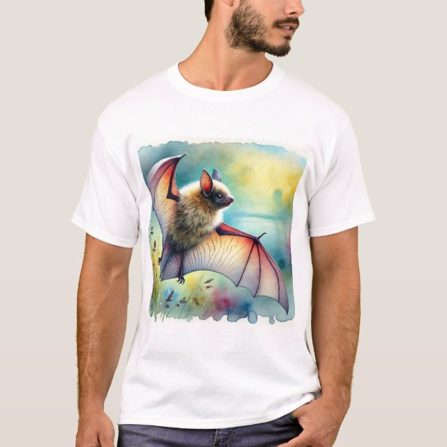 Greater Noctule Bat 120924AREF149 - Watercolor T-Shirt (Front)