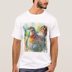 Greater Prairie Chicken 290824AREF128 - Watercolor T-Shirt