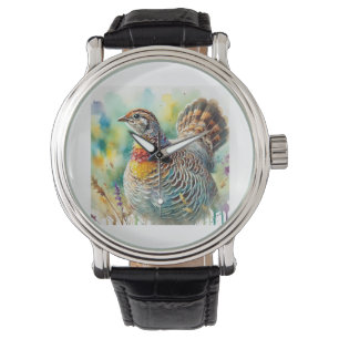 Greater Prairie Chicken 290824AREF128 - Watercolor Watch