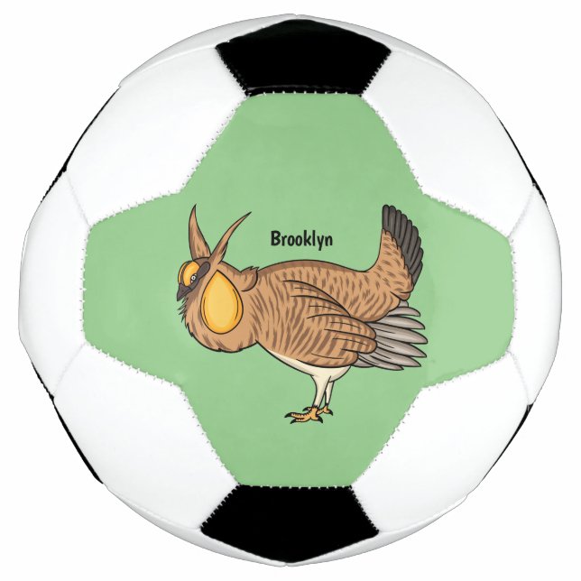 Greater prairie chicken cartoon illustration  football (Front)