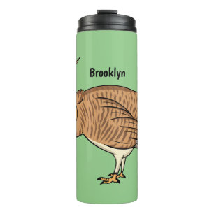 Greater prairie chicken cartoon illustration  thermal tumbler