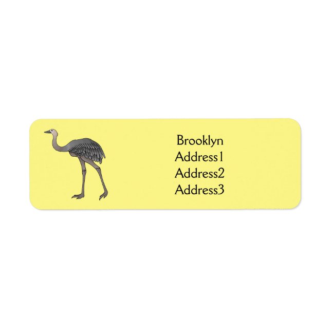 Greater rhea bird cartoon illustration  (Front)