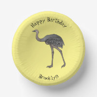 Greater rhea bird cartoon illustration