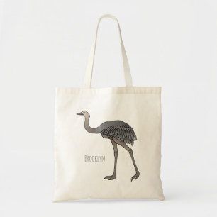 Greater rhea bird cartoon illustration  tote bag