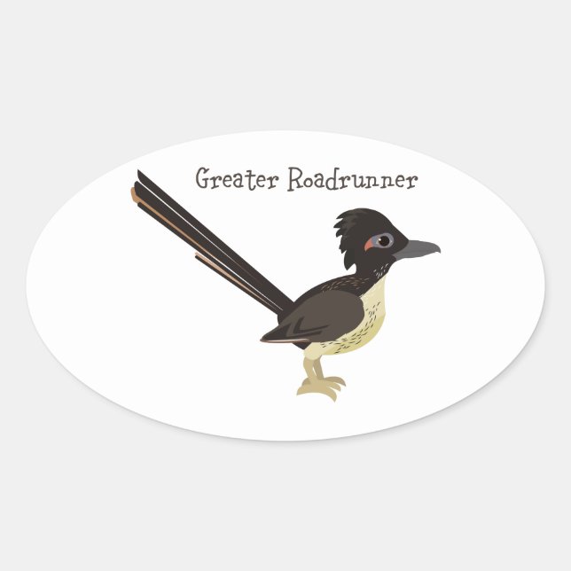 Greater Roadrunner Oval Sticker (Front)
