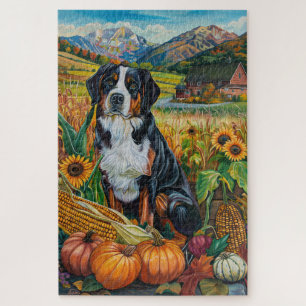 Greater Swiss Mountain Autumn Harvest Thanksgiving Jigsaw Puzzle