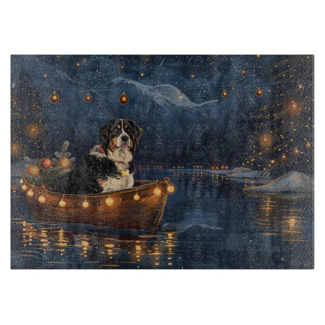 Greater Swiss Mountain Christmas Festive Voyage Cutting Board (Front)