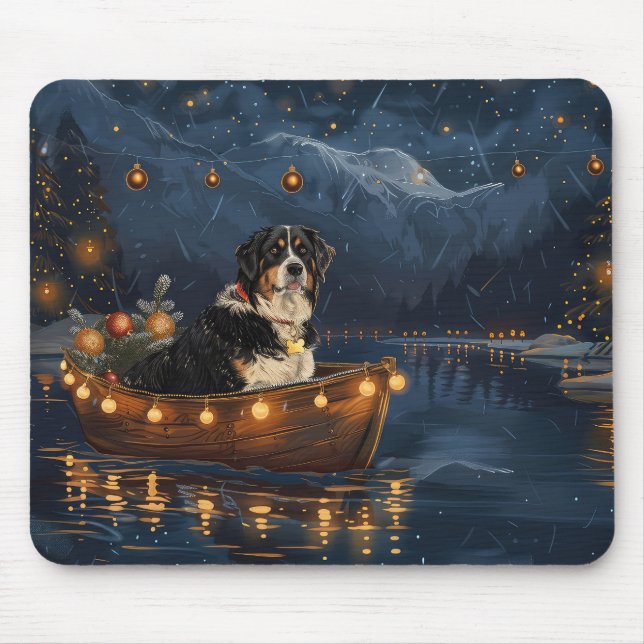 Greater Swiss Mountain Christmas Festive Voyage Mouse Mat (Front)