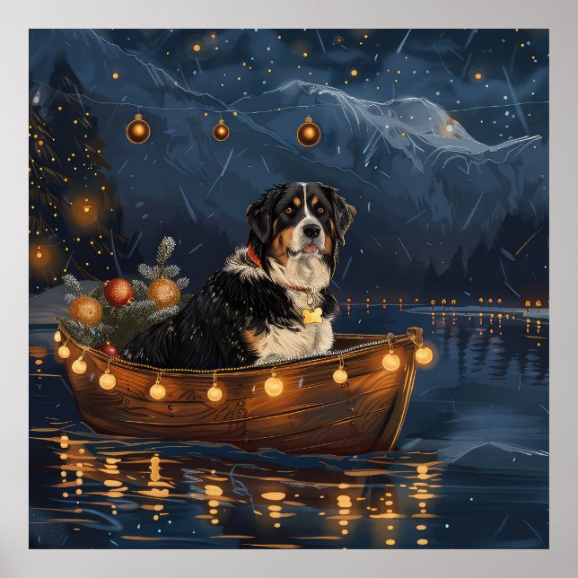 Greater Swiss Mountain Christmas Festive Voyage Poster (Front)