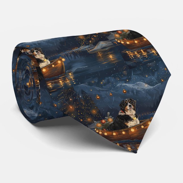Greater Swiss Mountain Christmas Festive Voyage Tie (Rolled)