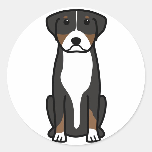 Greater Swiss Mountain Dog Cartoon Classic Round Sticker (Front)