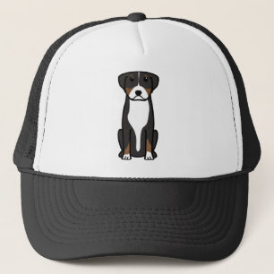 Greater Swiss Mountain Dog Cartoon Trucker Hat