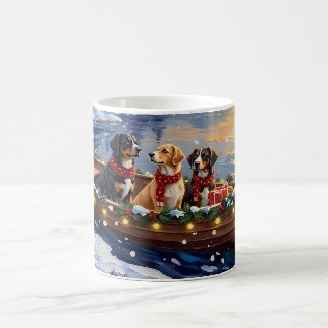 Greater Swiss Mountain Dog Christmas Boat Holiday Coffee Mug (Center)