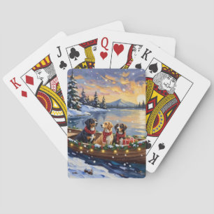 Greater Swiss Mountain Dog Christmas Boat Holiday Playing Cards