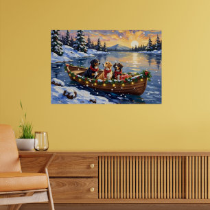 Greater Swiss Mountain Dog Christmas Boat Holiday Poster