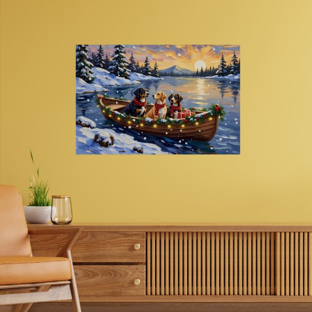 Greater Swiss Mountain Dog Christmas Boat Holiday Poster (Living Room 2)
