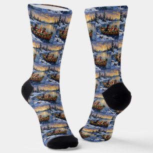 Greater Swiss Mountain Dog Christmas Boat Holiday Socks