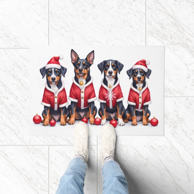 Greater Swiss Mountain Dog Christmas Dress Santa Doormat (Indoor)