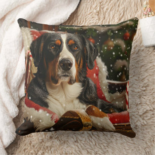 Greater Swiss Mountain Dog Christmas Festive Cushion