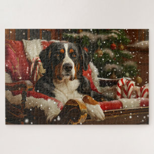 Greater Swiss Mountain Dog Christmas Festive Jigsaw Puzzle