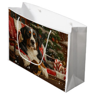 Greater Swiss Mountain Dog Christmas Festive Large Gift Bag