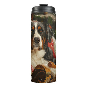 Greater Swiss Mountain Dog Christmas Festive Thermal Tumbler