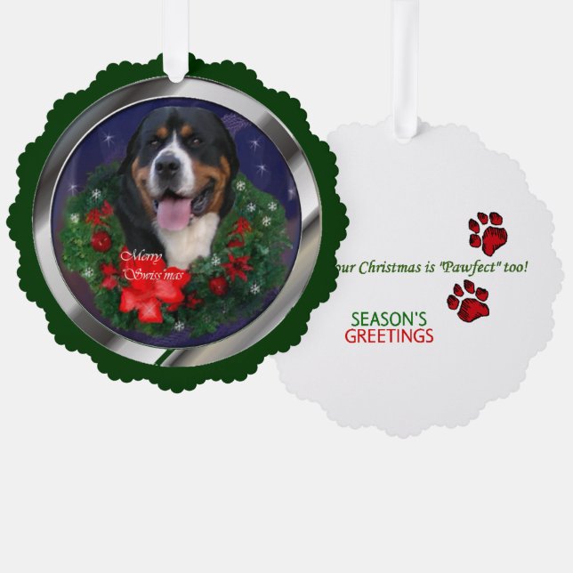 Greater Swiss Mountain Dog Christmas Gifts Tree Decoration Card (Front/Back)