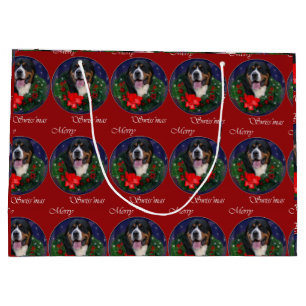 Greater Swiss Mountain Dog Christmas  Large Gift Bag