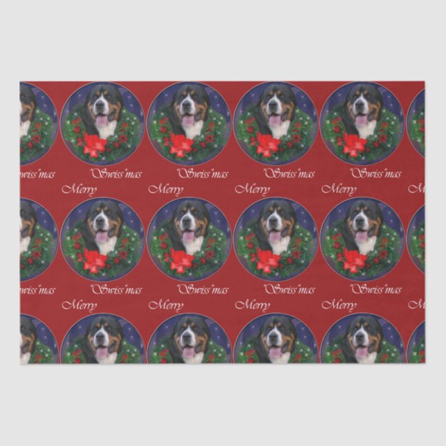 Greater Swiss Mountain Dog ChristmasTissue Paper (Front)