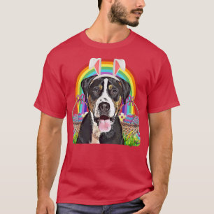 Greater Swiss Mountain Dog Easter Bunny Egg Hunt T-Shirt