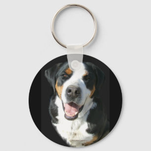 Greater Swiss Mountain Dog: Happy Key Ring
