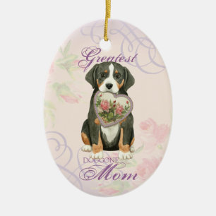 Greater Swiss Mountain Dog Heart Mum Ceramic Ornam Ceramic Tree Decoration